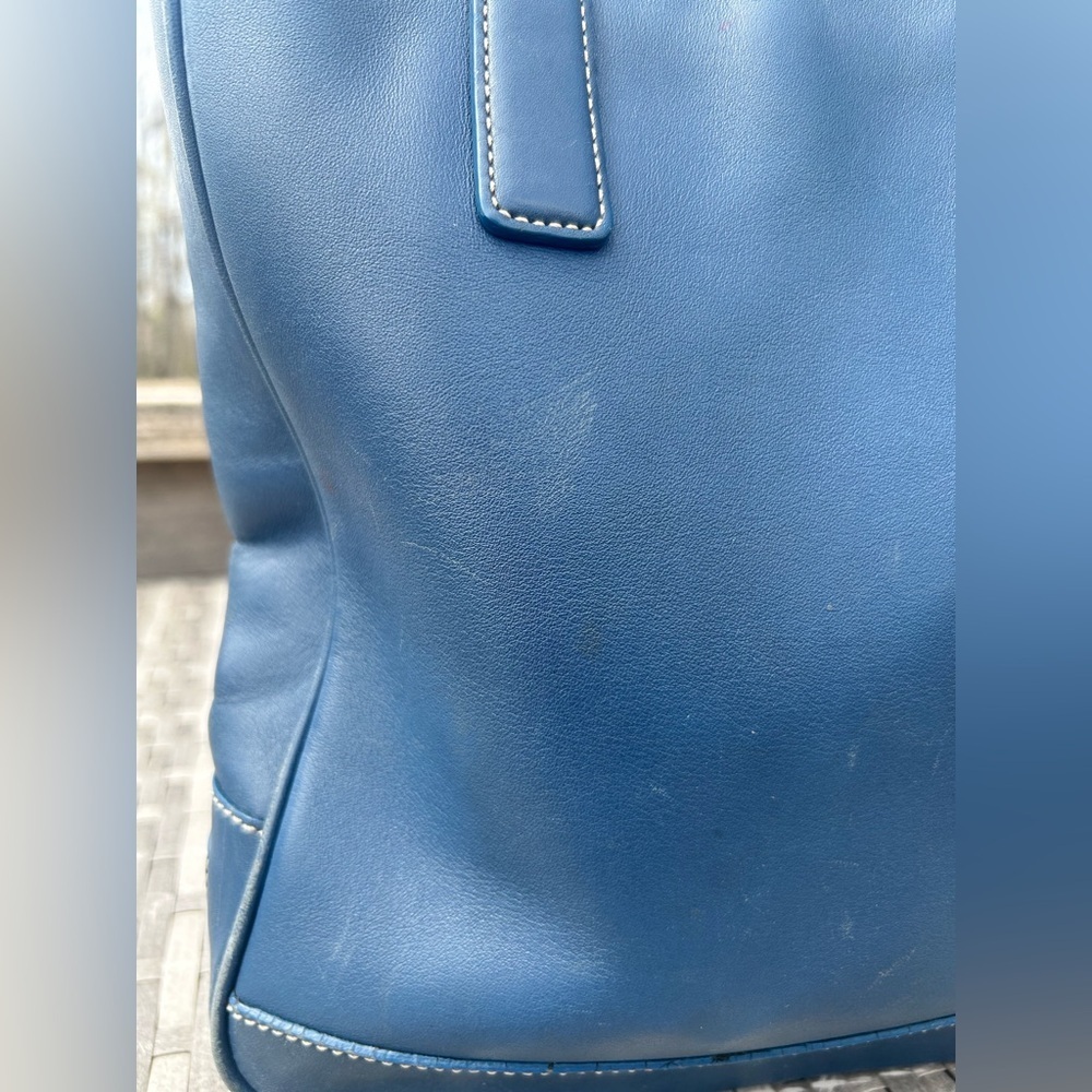 1992 True Vintage Cornflower Blue Coach Hampton Shoulder Bag Tote​ - Picture 4 of 14